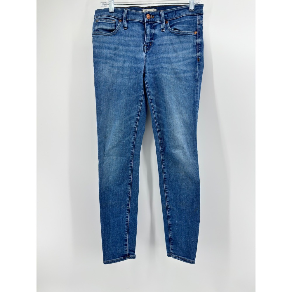 Madewell 8 Inch Skinny Jeans Medium Wash Blue Denim Stretch Size 30